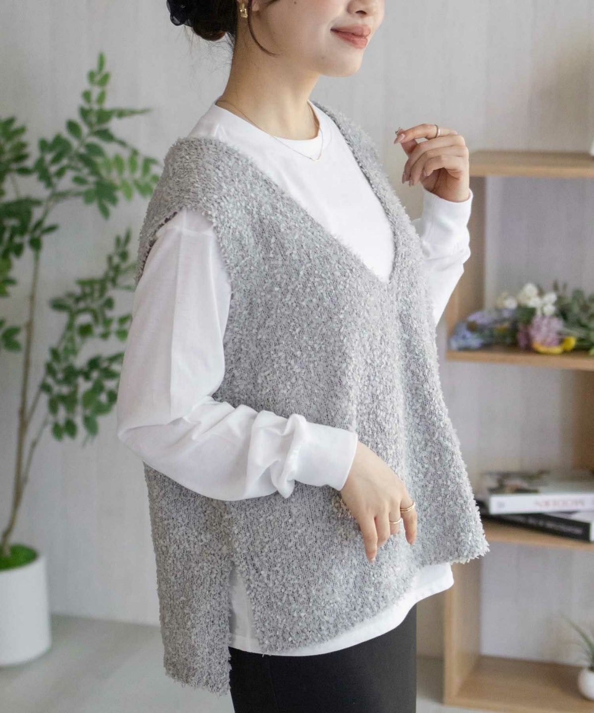 nAvy 時短 テープニットアンサンブル レディース