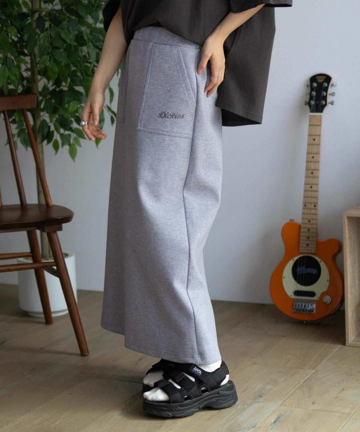 Dickies ポンチ素材 ストレッチスカート レディース