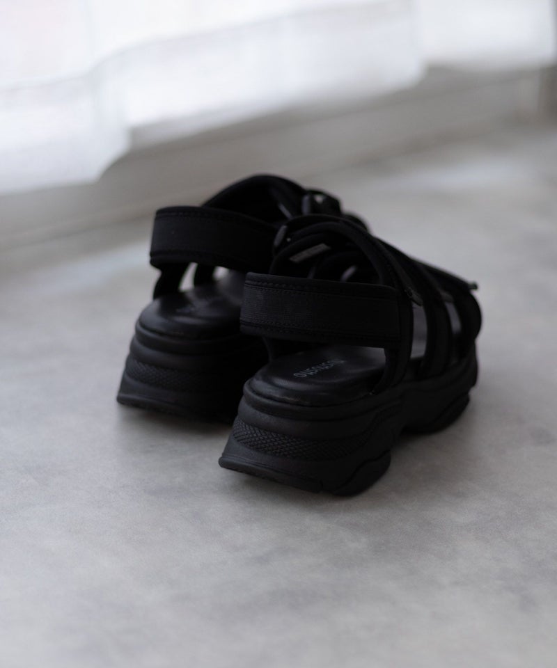 HusHusH テープ使いスポーツサンダル レディース商品画像-17