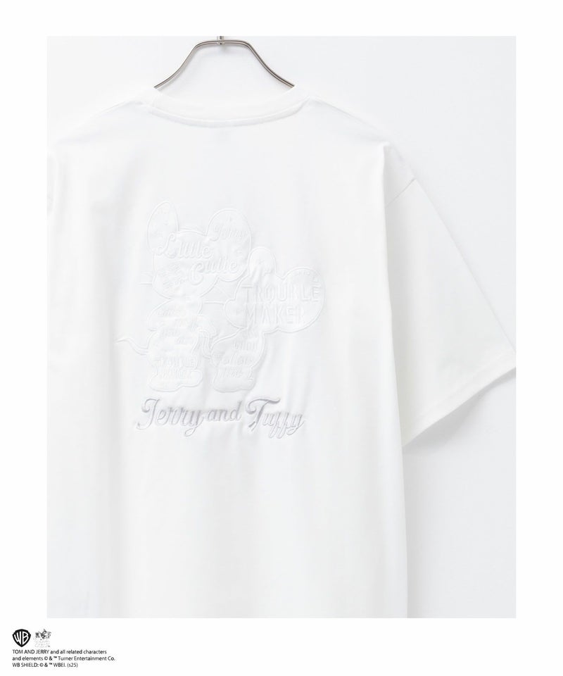 Tom and Jerry 合皮ワッペン半袖Tシャツ メンズ メール便 対応商品商品画像-2