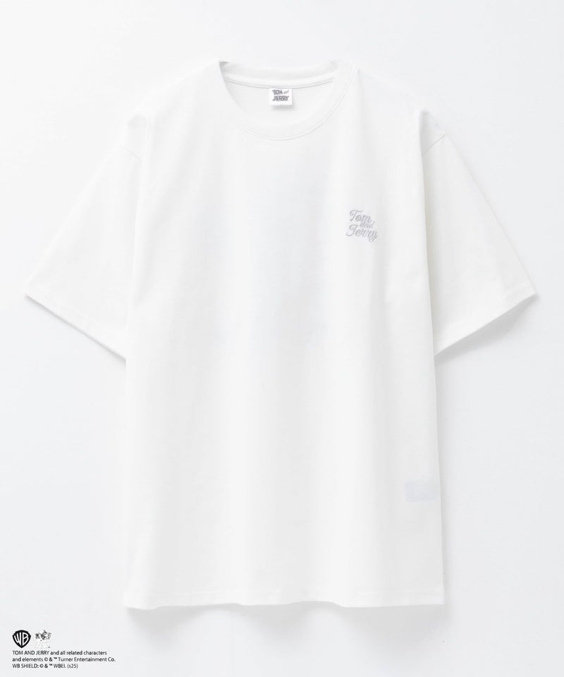 Tom and Jerry 合皮ワッペン半袖Tシャツ メンズ メール便 対応商品商品画像-5