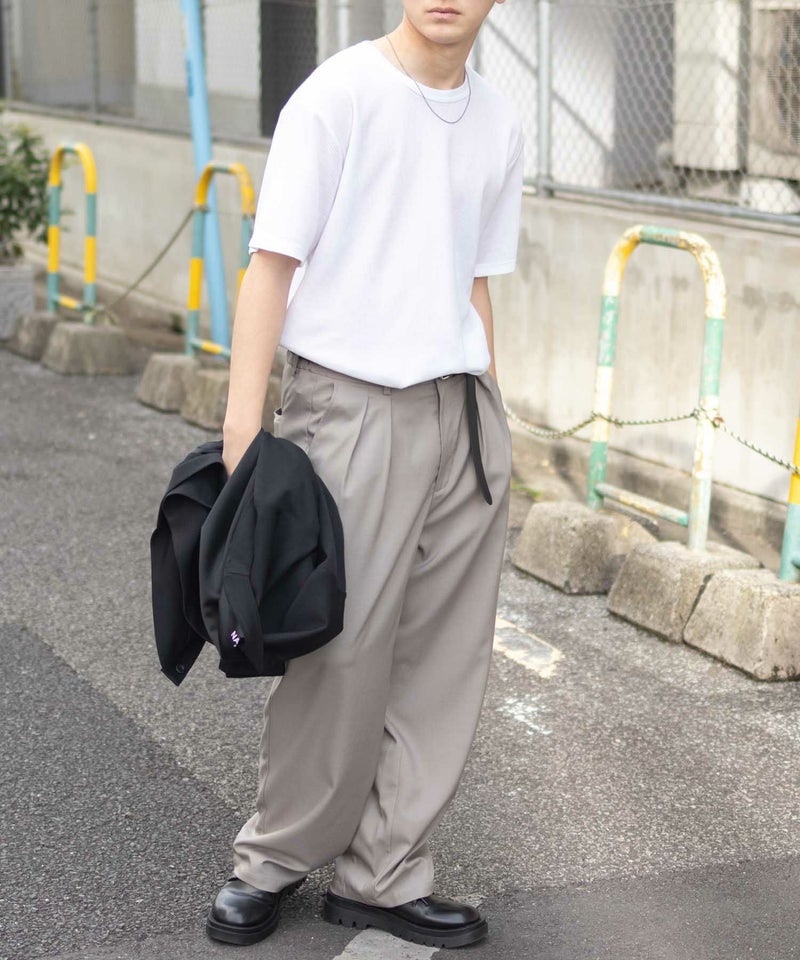 NAVY ワッフルクルーTシャツ メンズ商品画像-10