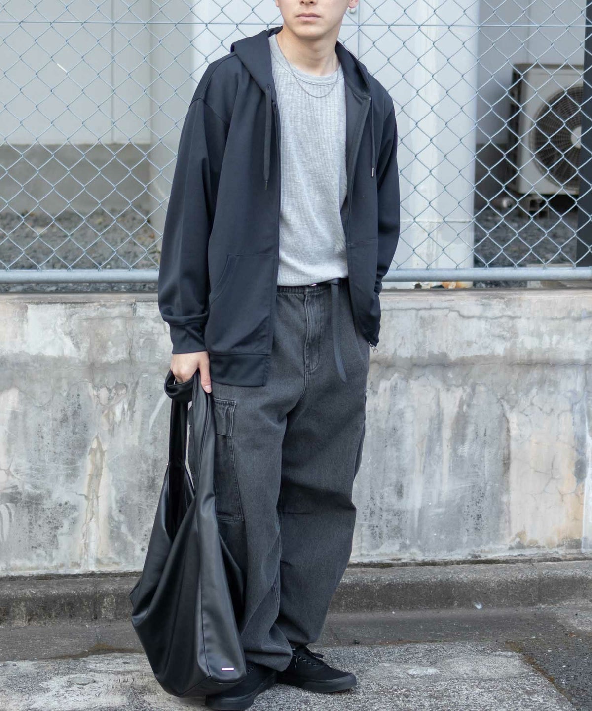 NAVY ワッフルクルーTシャツ メンズ