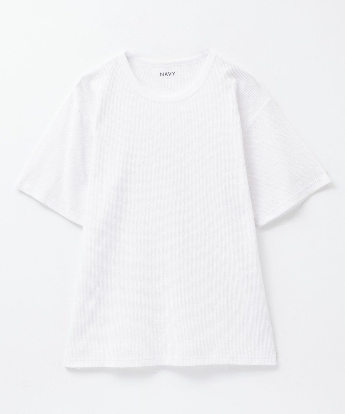 NAVY ワッフルクルーTシャツ メンズ