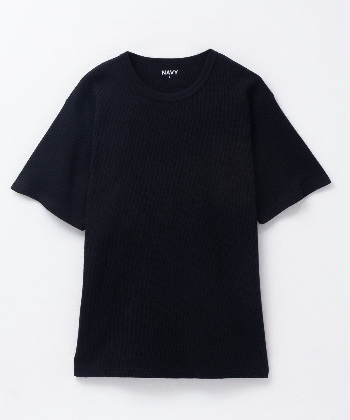 NAVY ワッフルクルーTシャツ メンズ