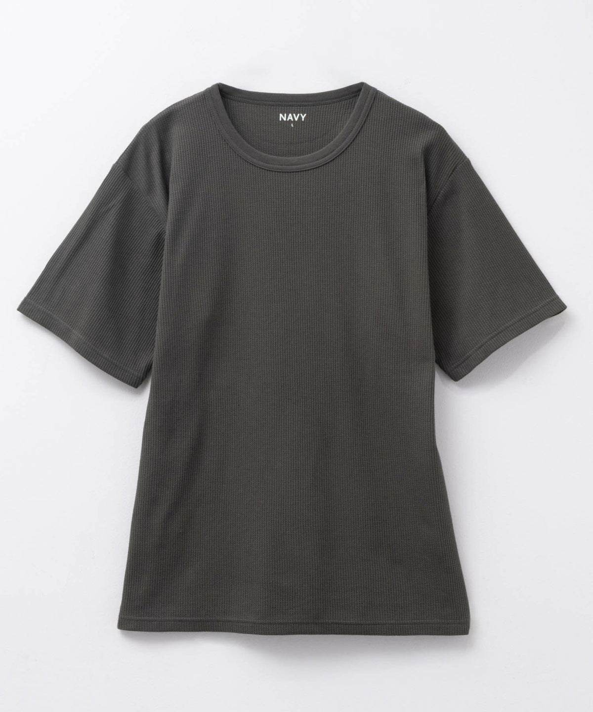 NAVY ワッフルクルーTシャツ メンズ