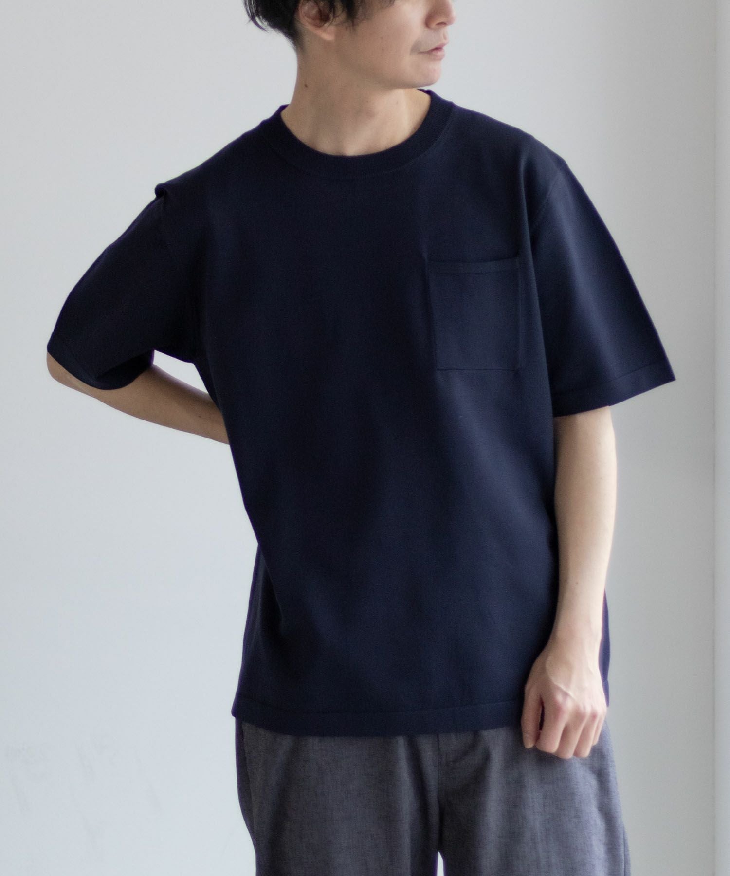 NAVY 14GニットTシャツ メンズ