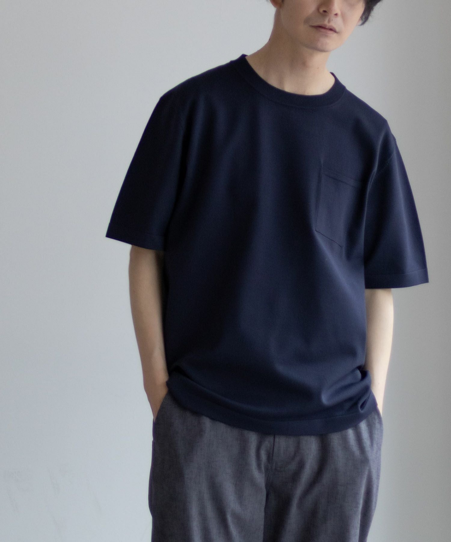 NAVY 14GニットTシャツ メンズ