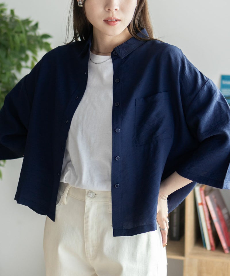 nAvy  ショート丈7分袖シャツ レディース商品画像-1