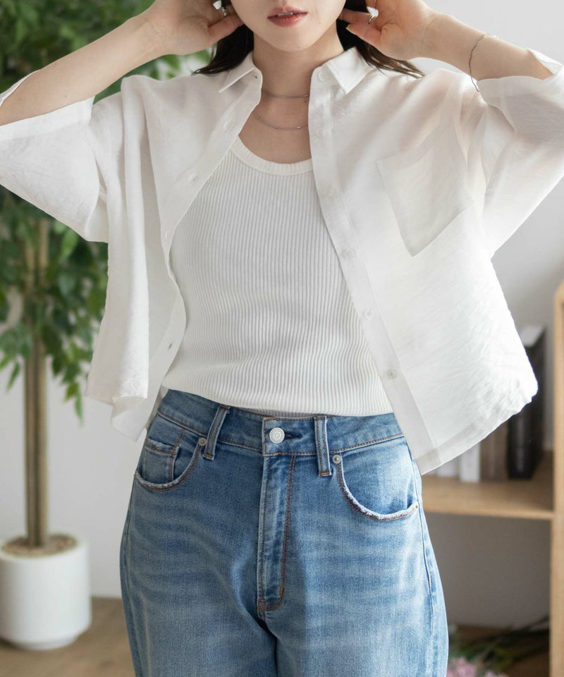 nAvy ショート丈7分袖シャツ レディース商品画像-12