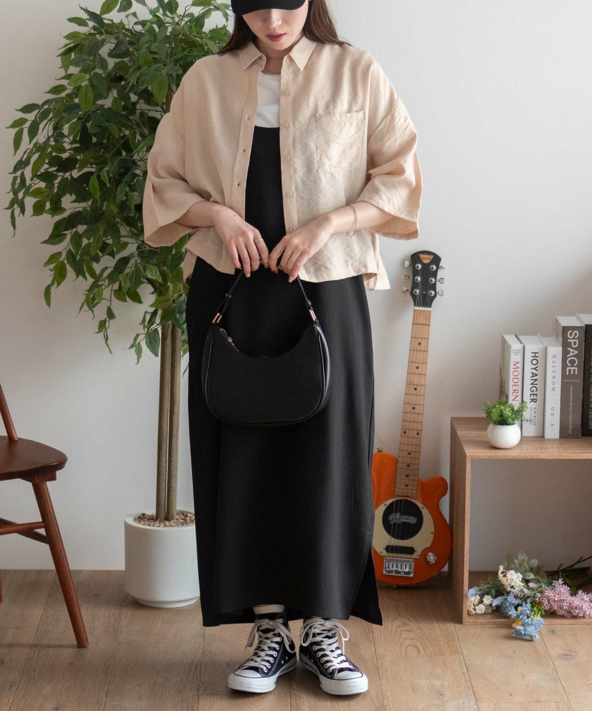 nAvy ショート丈7分袖シャツ レディース