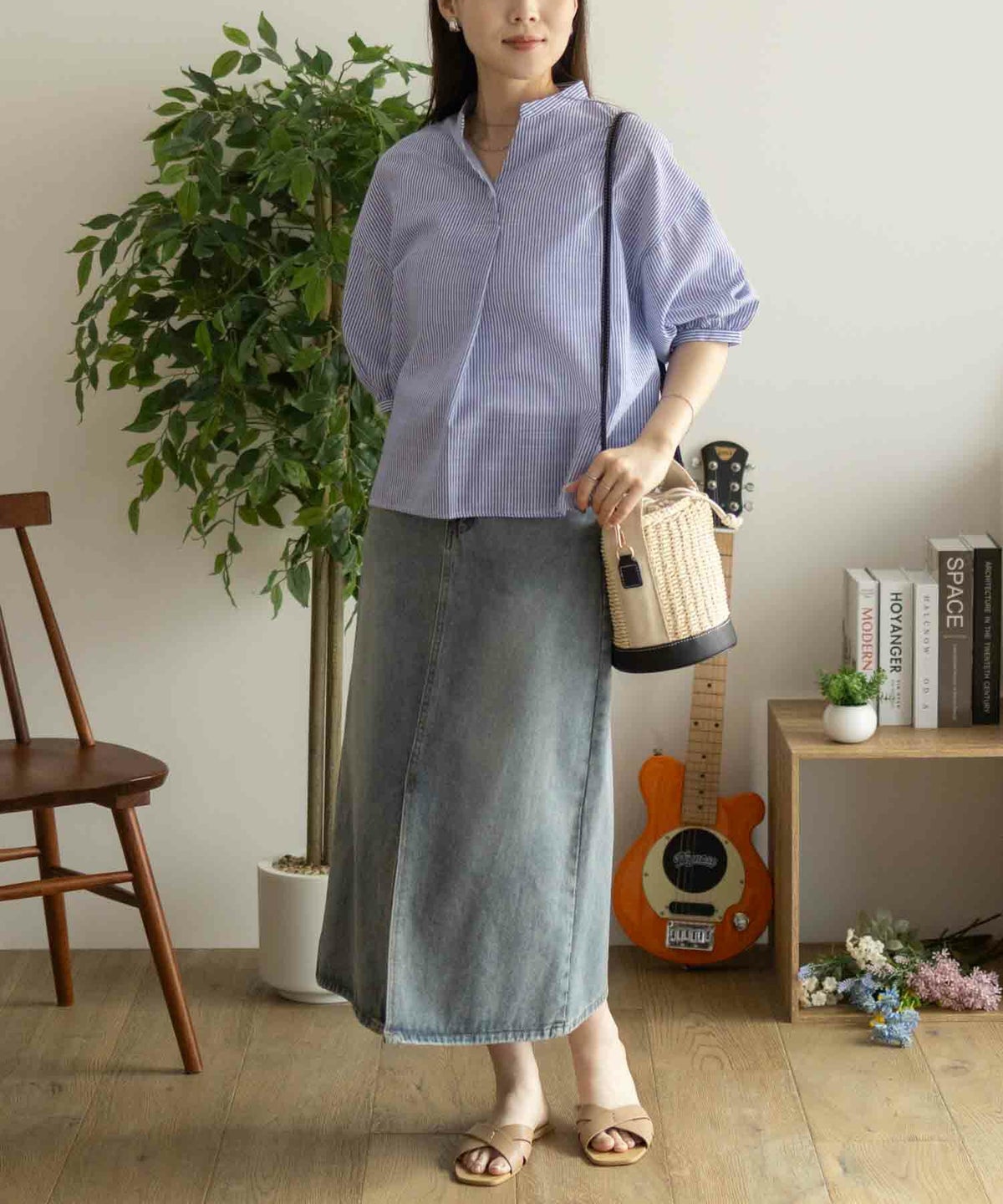 nAvy スラブスキッパーブラウス レディース