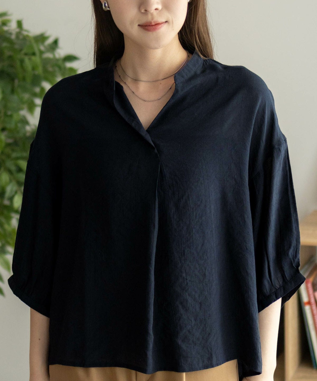 nAvy スラブスキッパーブラウス レディース