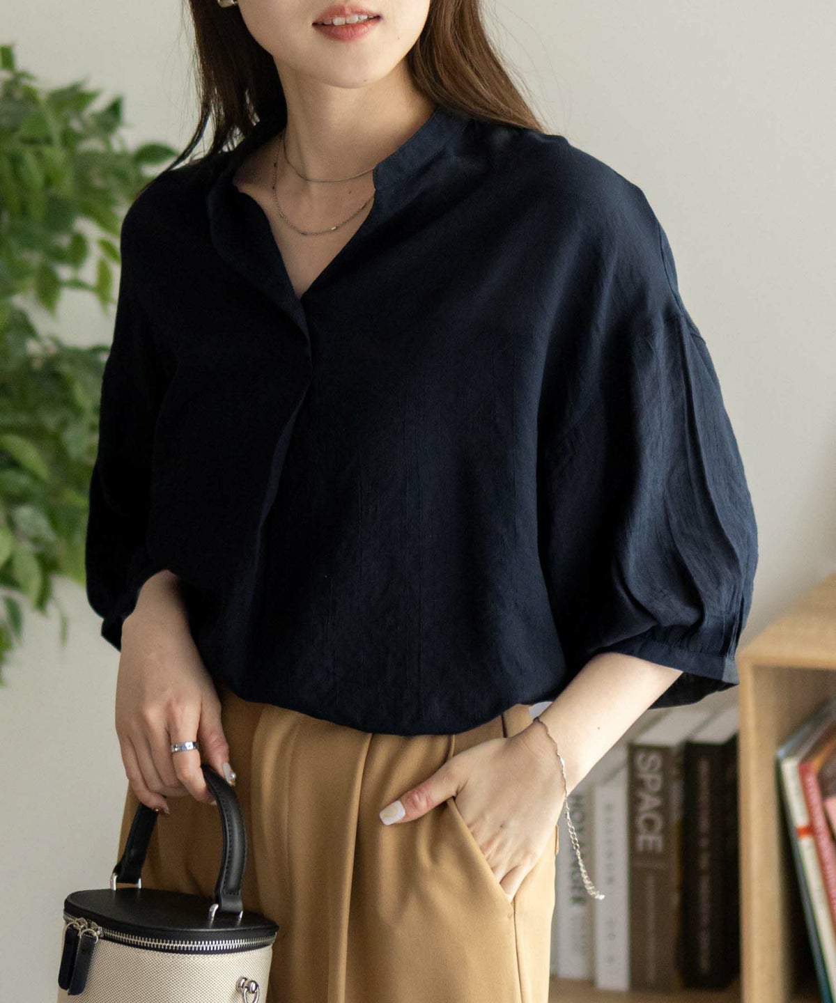 nAvy スラブスキッパーブラウス レディース