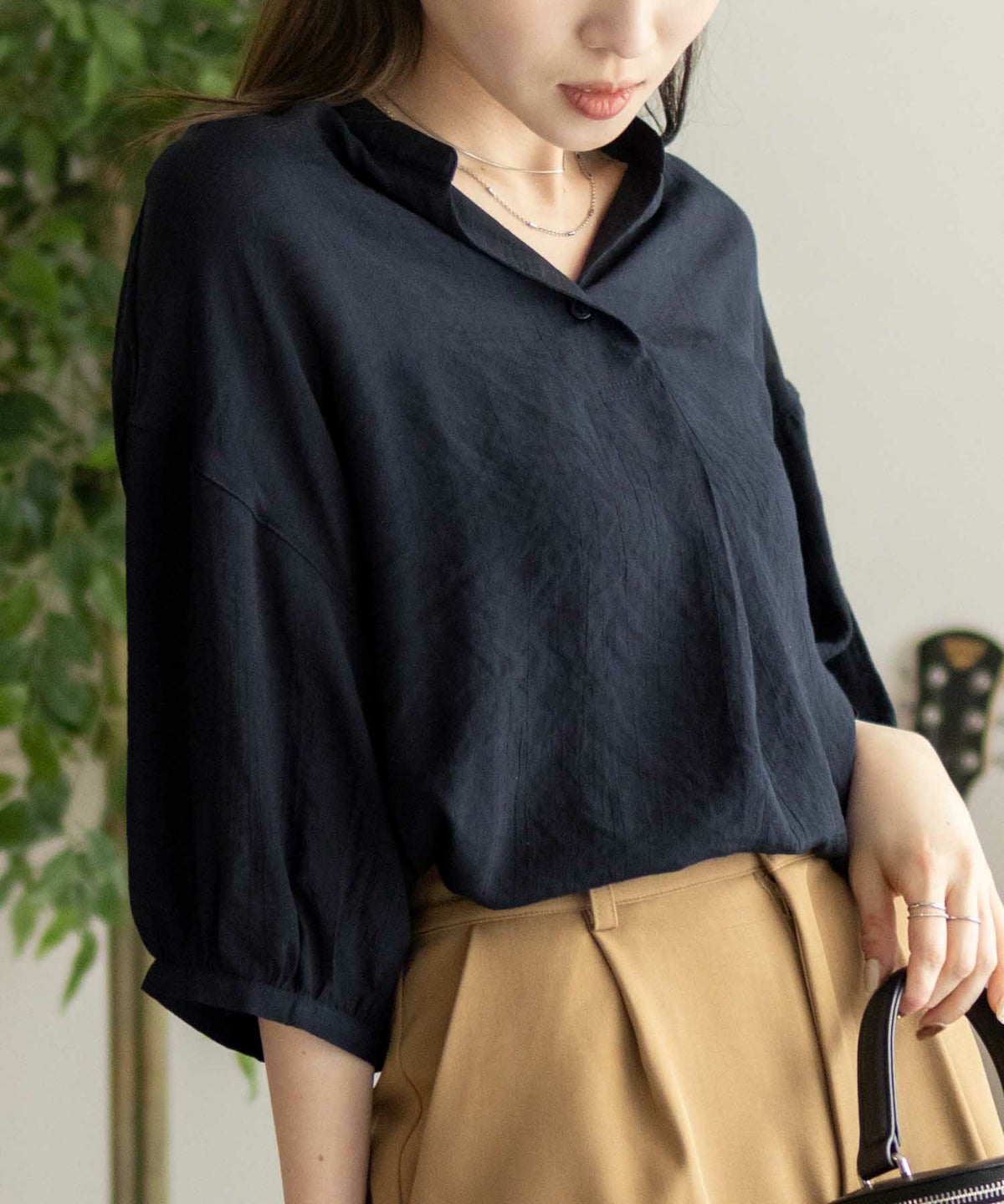 nAvy スラブスキッパーブラウス レディース