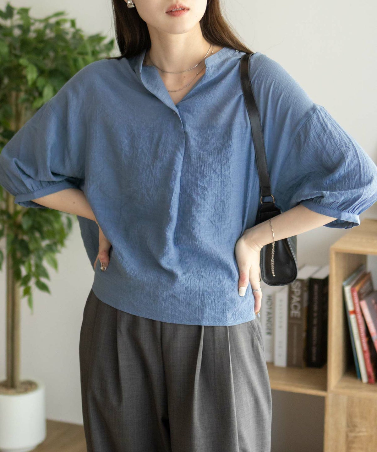 nAvy スラブスキッパーブラウス レディース