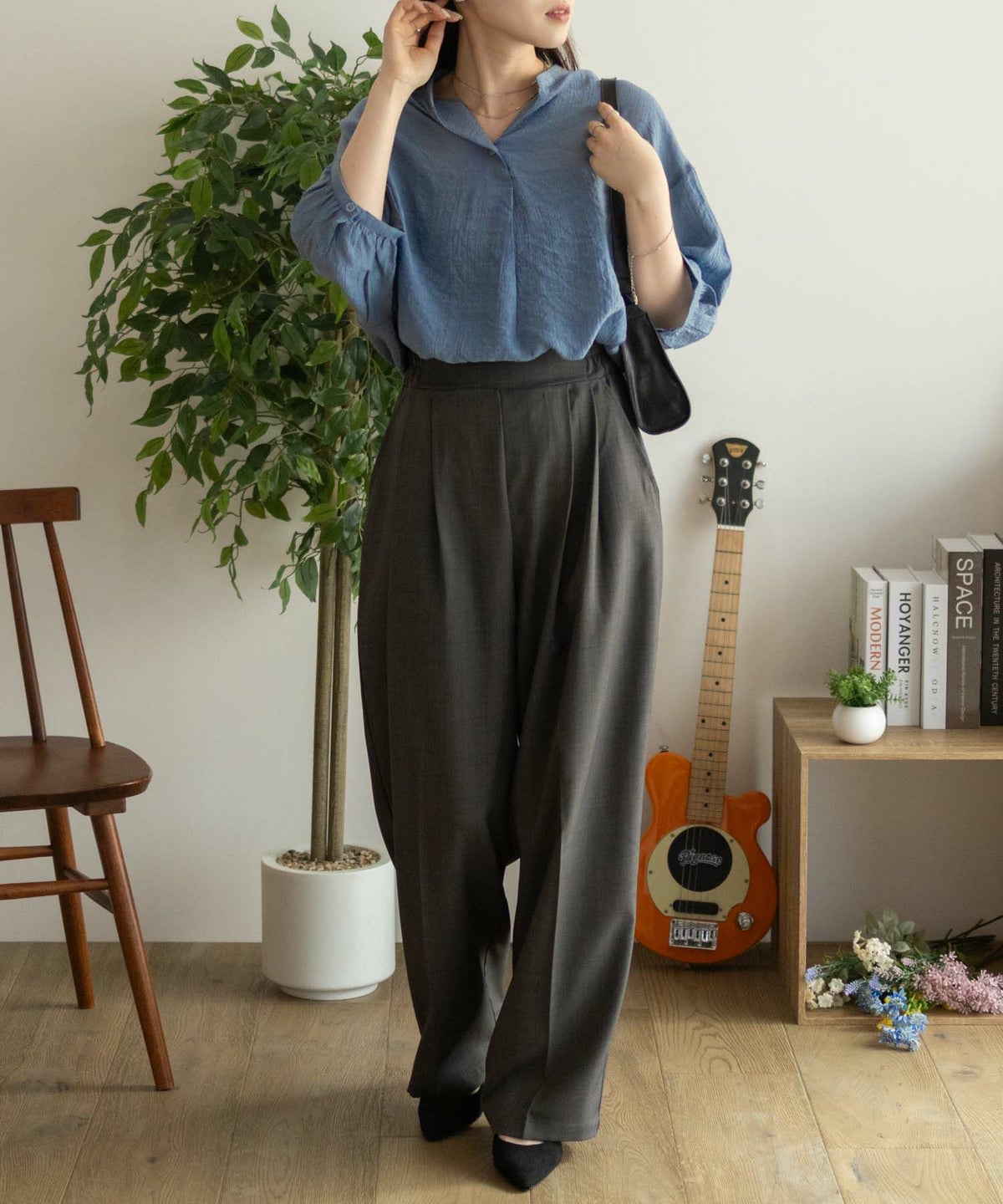 nAvy スラブスキッパーブラウス レディース