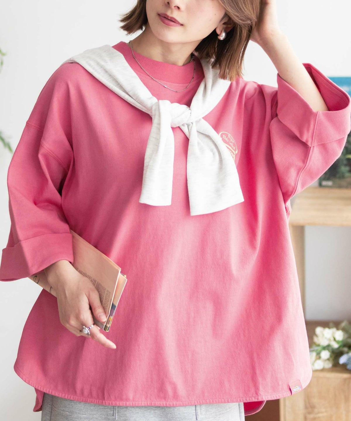 Dickies 刺繍ロールアップTシャツ レディース ネコポス 対応商品