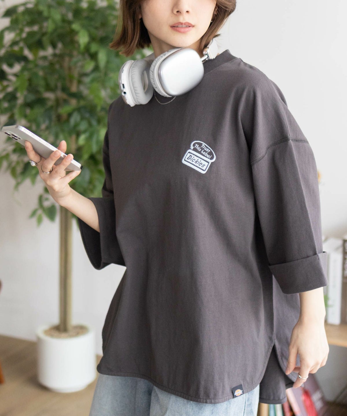 Dickies 刺繍ロールアップTシャツ レディース ネコポス 対応商品