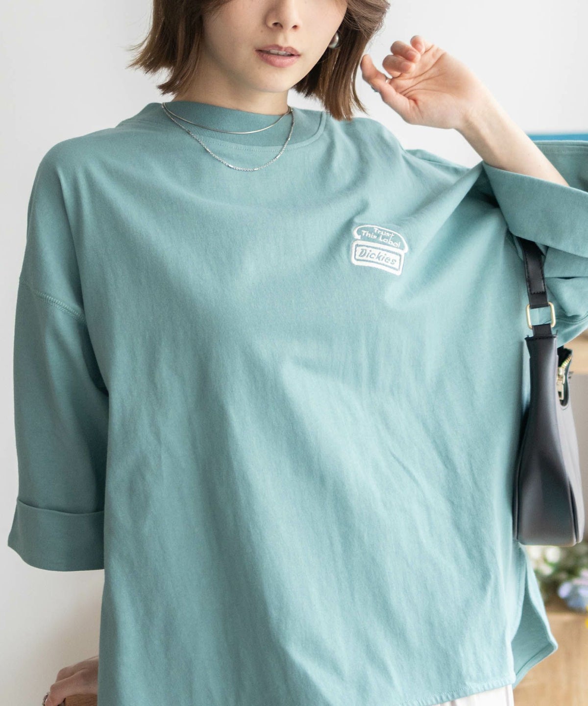Dickies 刺繍ロールアップTシャツ レディース ネコポス 対応商品