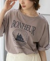 T-GRAPHICS  カフェテイストプリントTシャツ レディース メール便 対応商品商品サムネイル-4