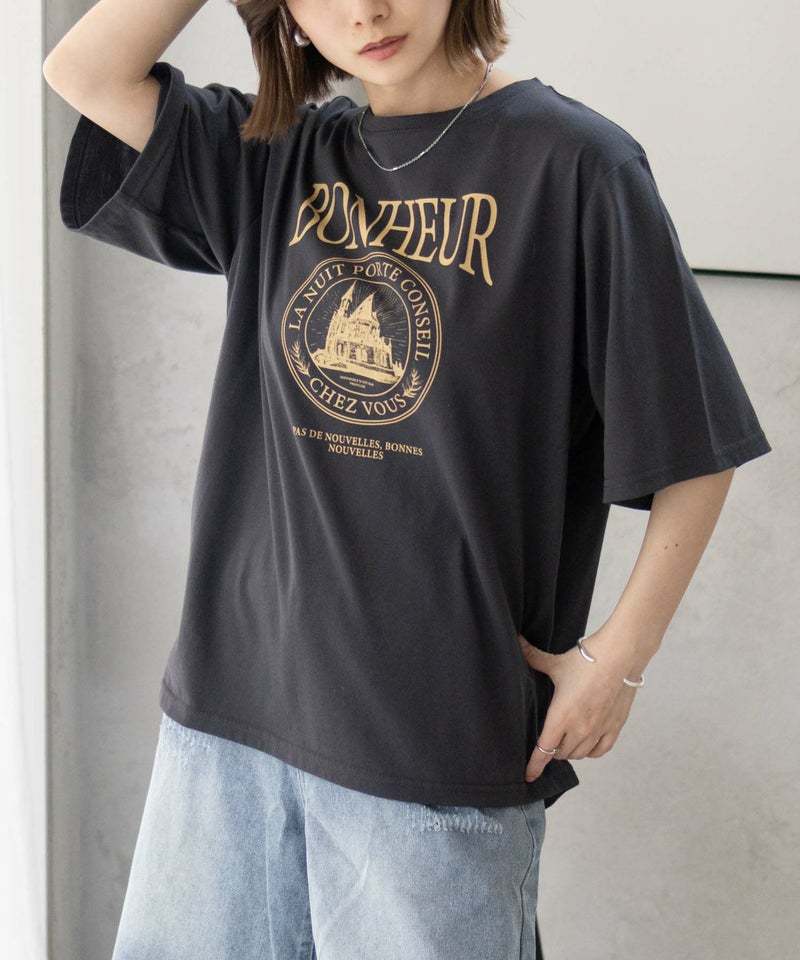 T-GRAPHICS  カフェテイストプリントTシャツ レディース メール便 対応商品商品画像-19