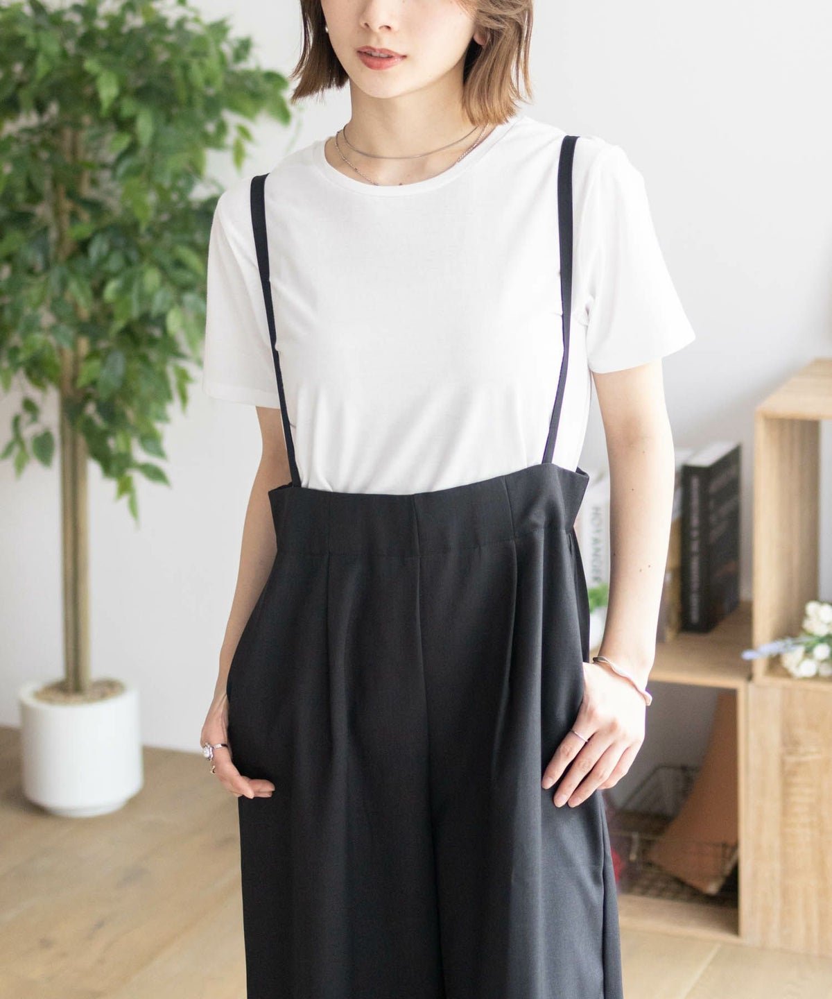 nAvy 杢麻ライクサロペットアンサンブル レディース