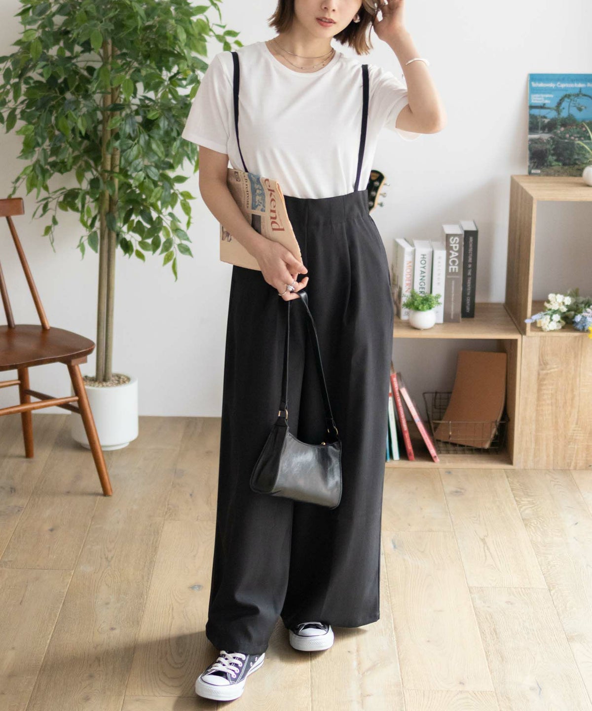 nAvy 杢麻ライクサロペットアンサンブル レディース