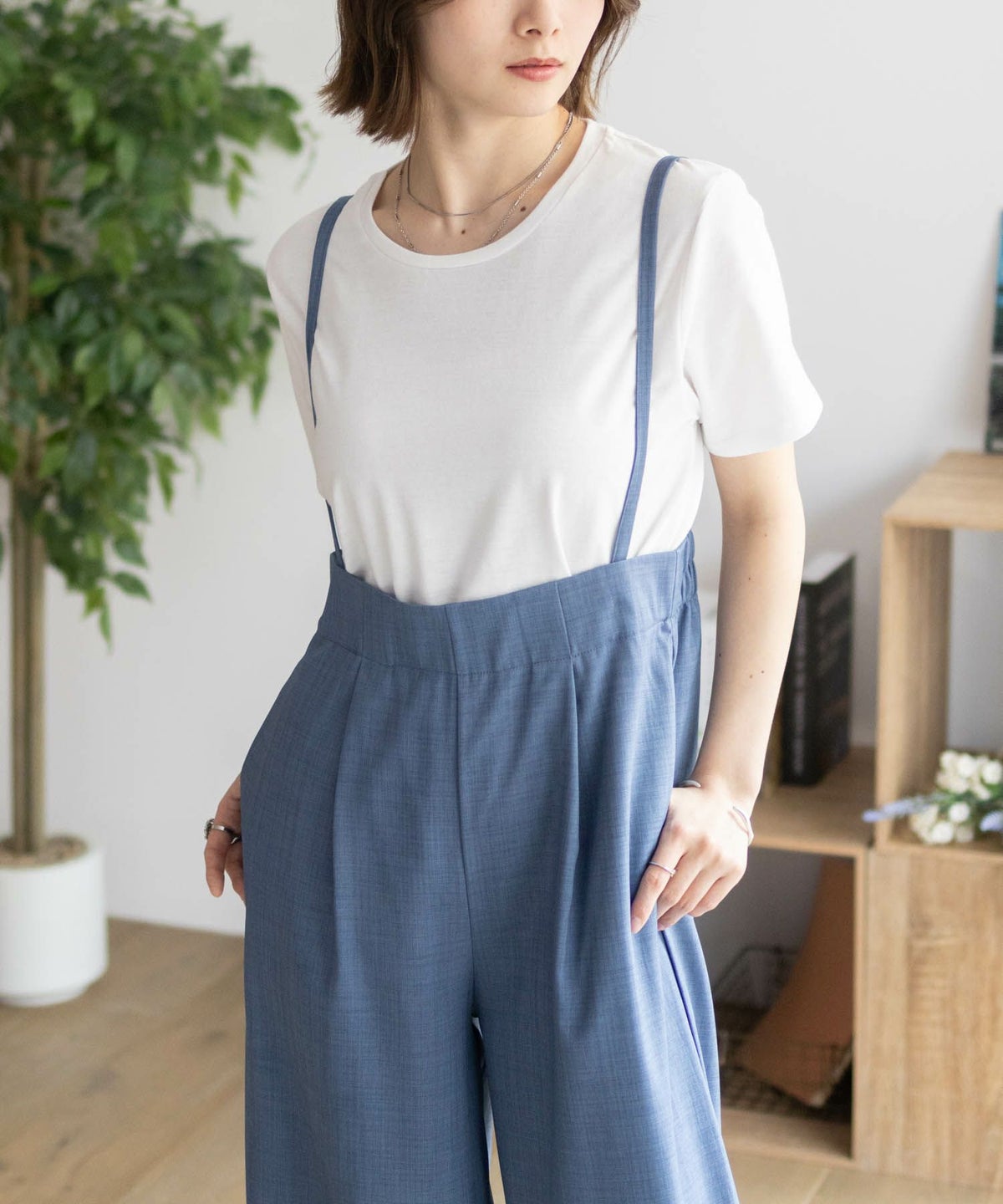 nAvy 杢麻ライクサロペットアンサンブル レディース