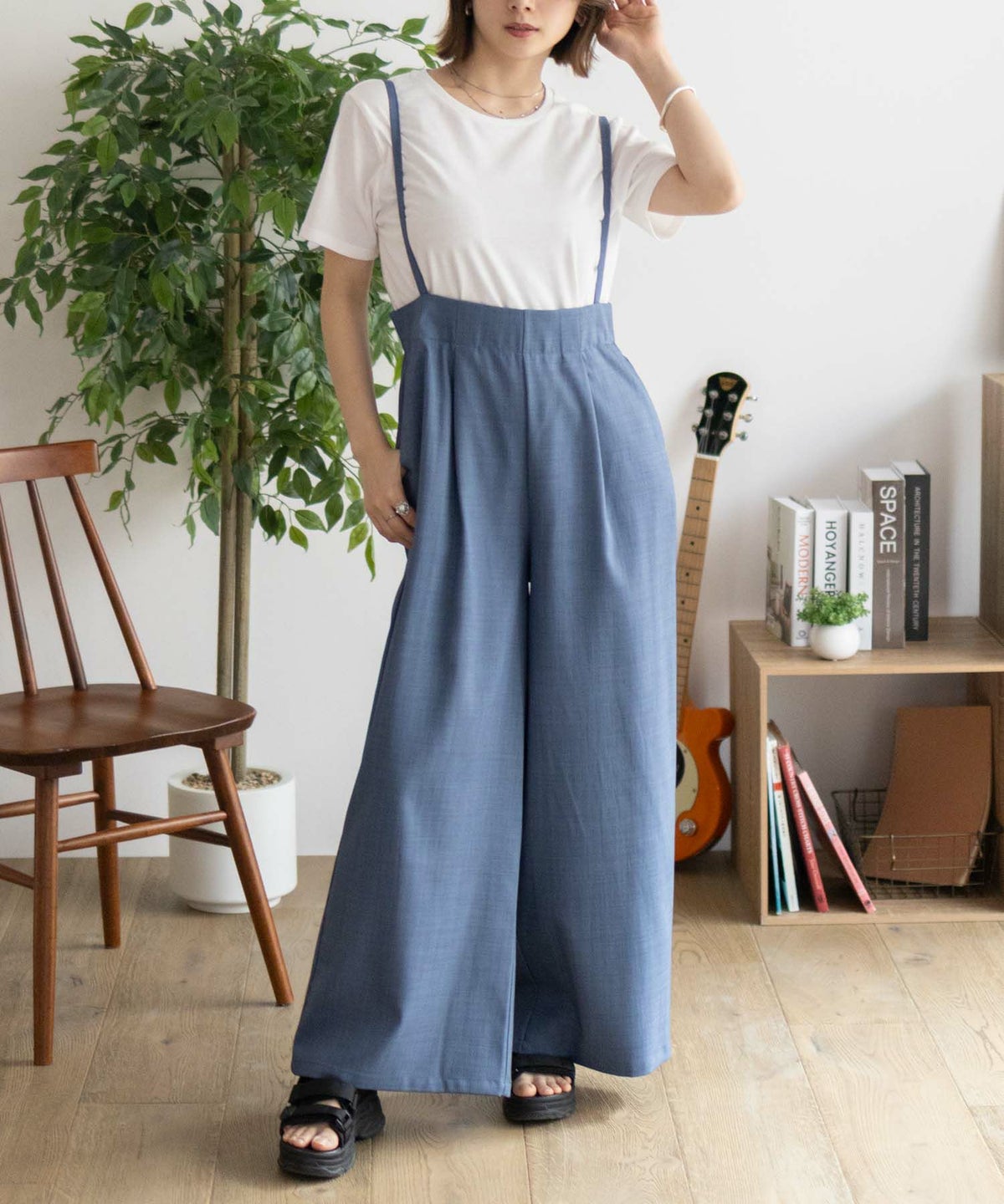 nAvy 杢麻ライクサロペットアンサンブル レディース