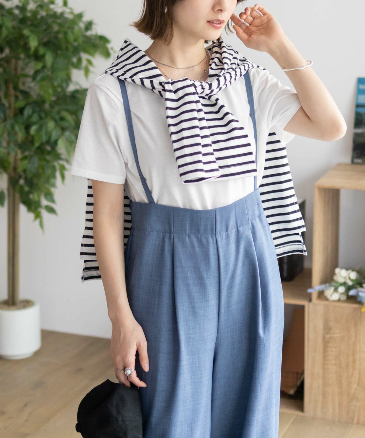 nAvy 杢麻ライクサロペットアンサンブル レディース