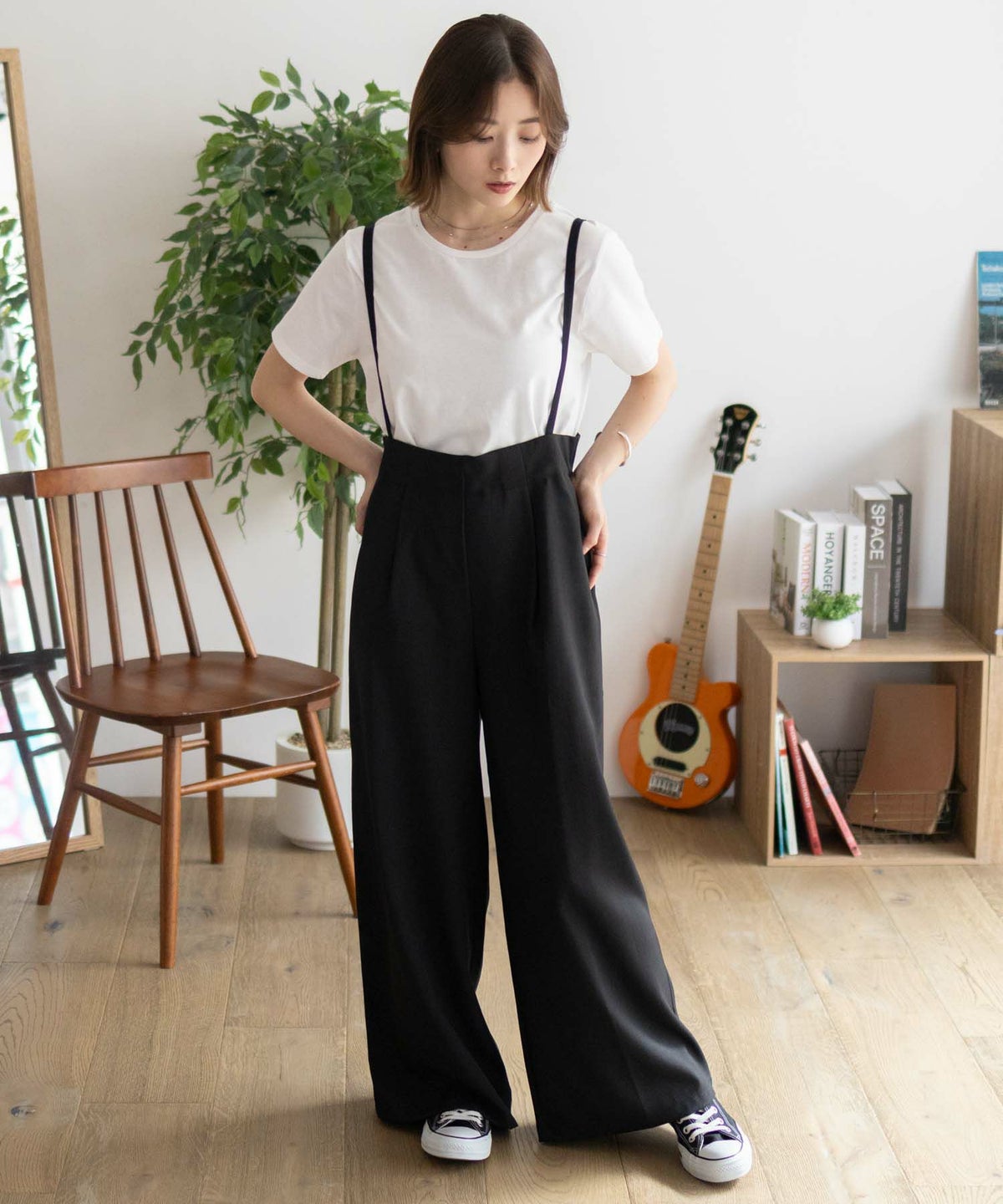 nAvy 杢麻ライクサロペットアンサンブル レディース