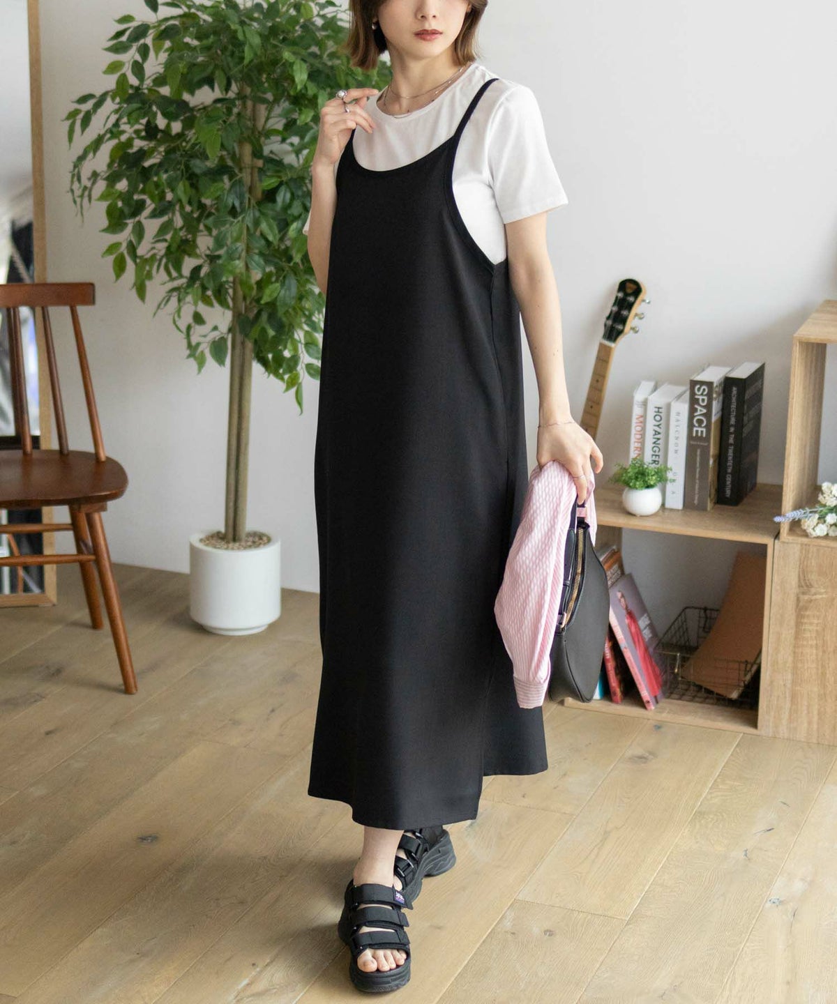 nAvy 杢麻ライクキャミワンピースアンサンブル レディース