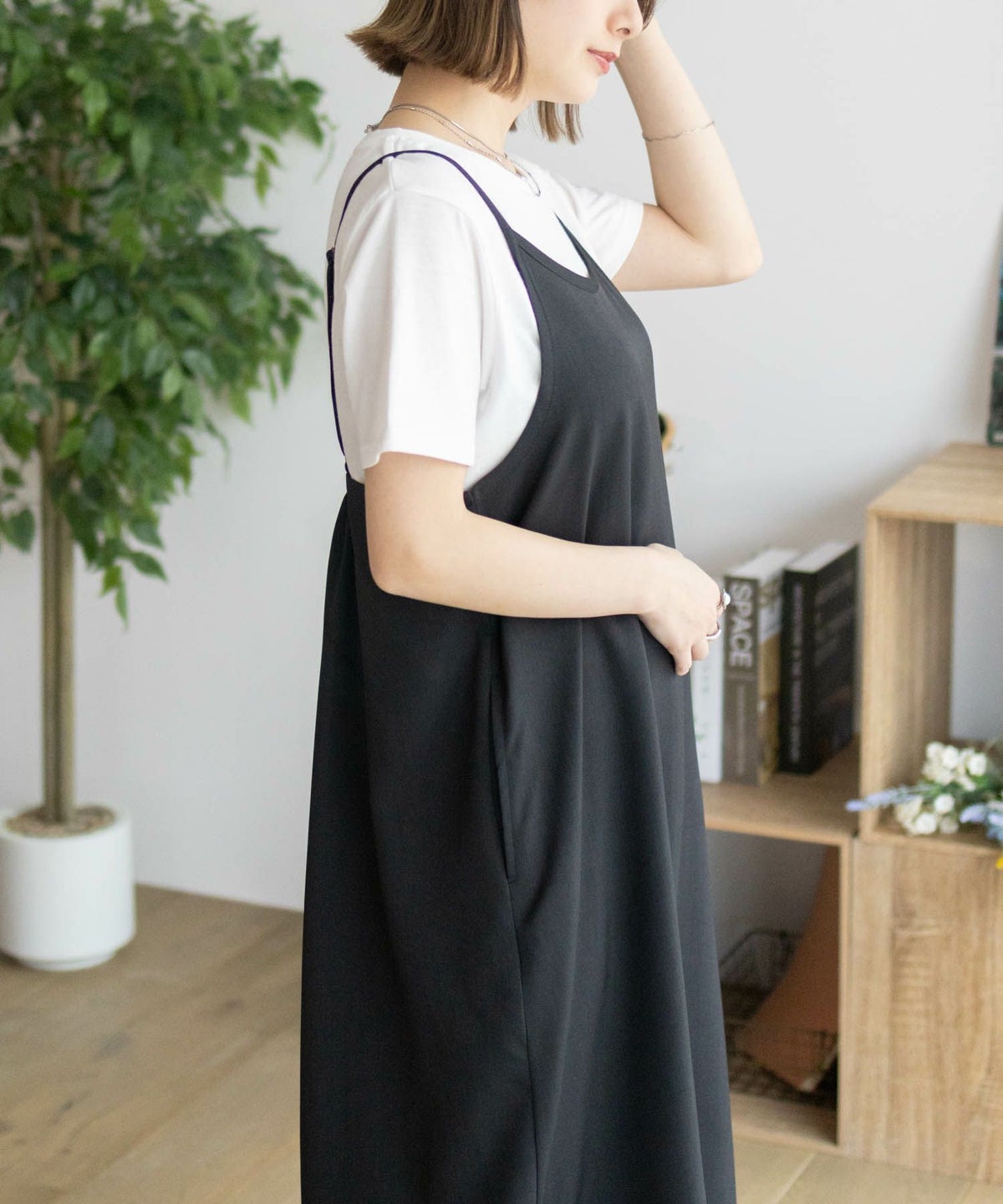 nAvy 杢麻ライクキャミワンピースアンサンブル レディース