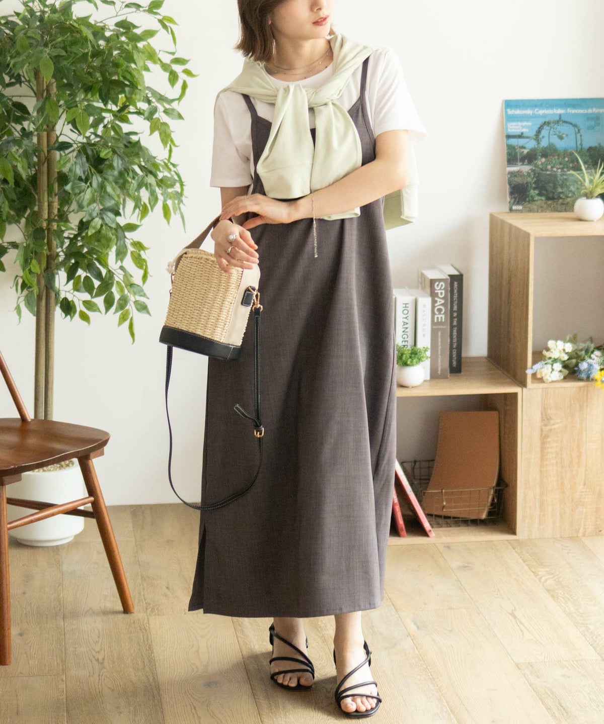 nAvy 杢麻ライクキャミワンピースアンサンブル レディース