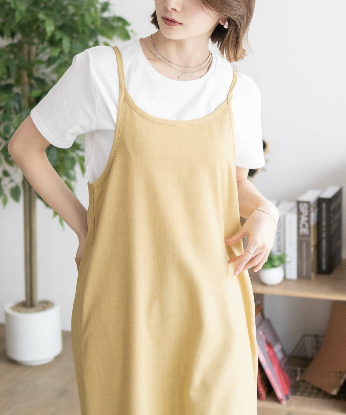 nAvy 杢麻ライクキャミワンピースアンサンブル レディース