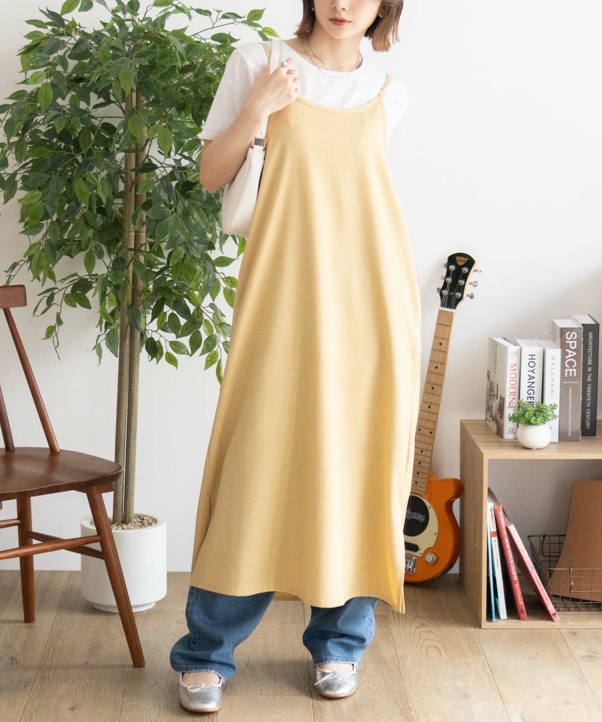 nAvy 杢麻ライクキャミワンピースアンサンブル レディース