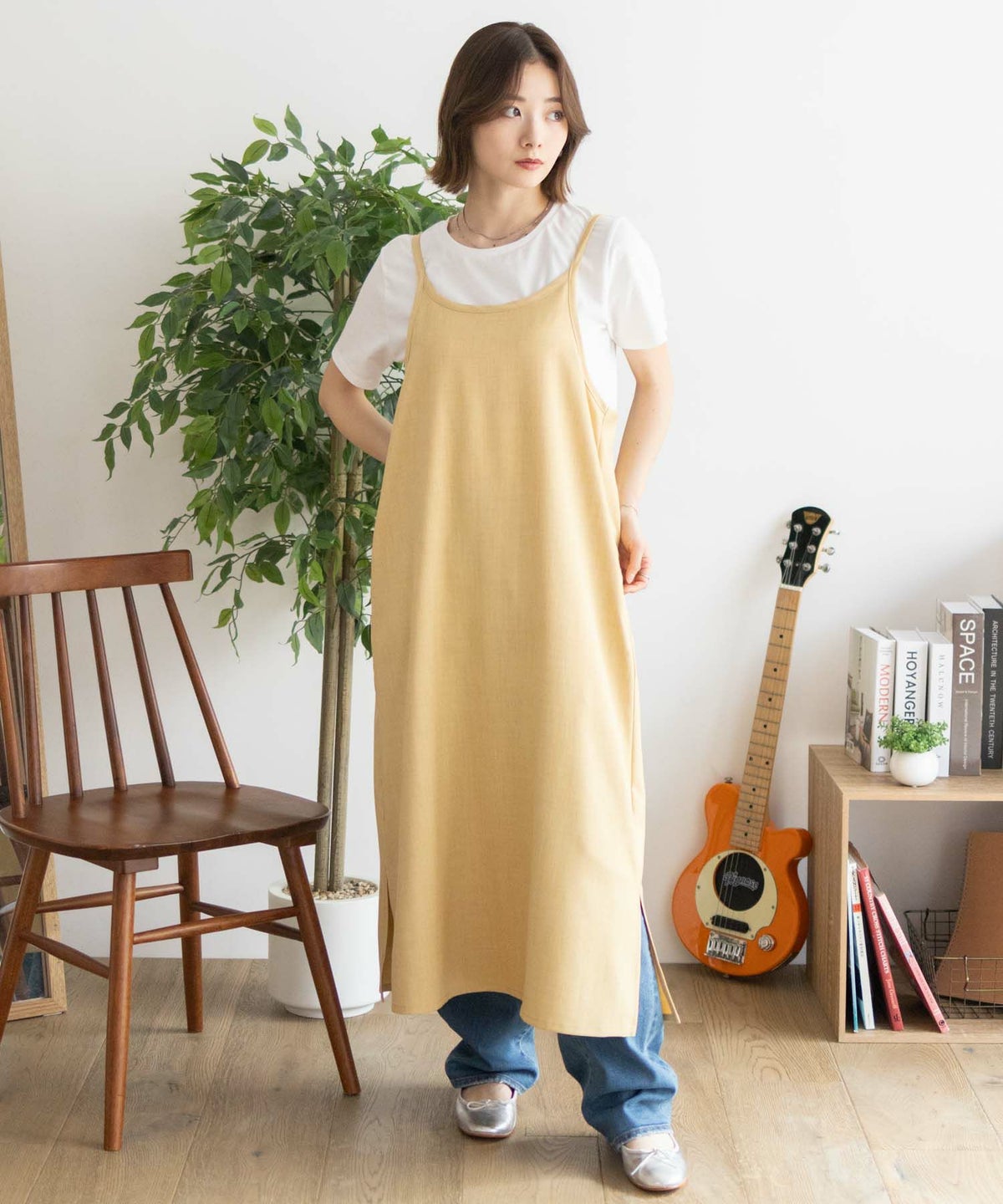 nAvy 杢麻ライクキャミワンピースアンサンブル レディース