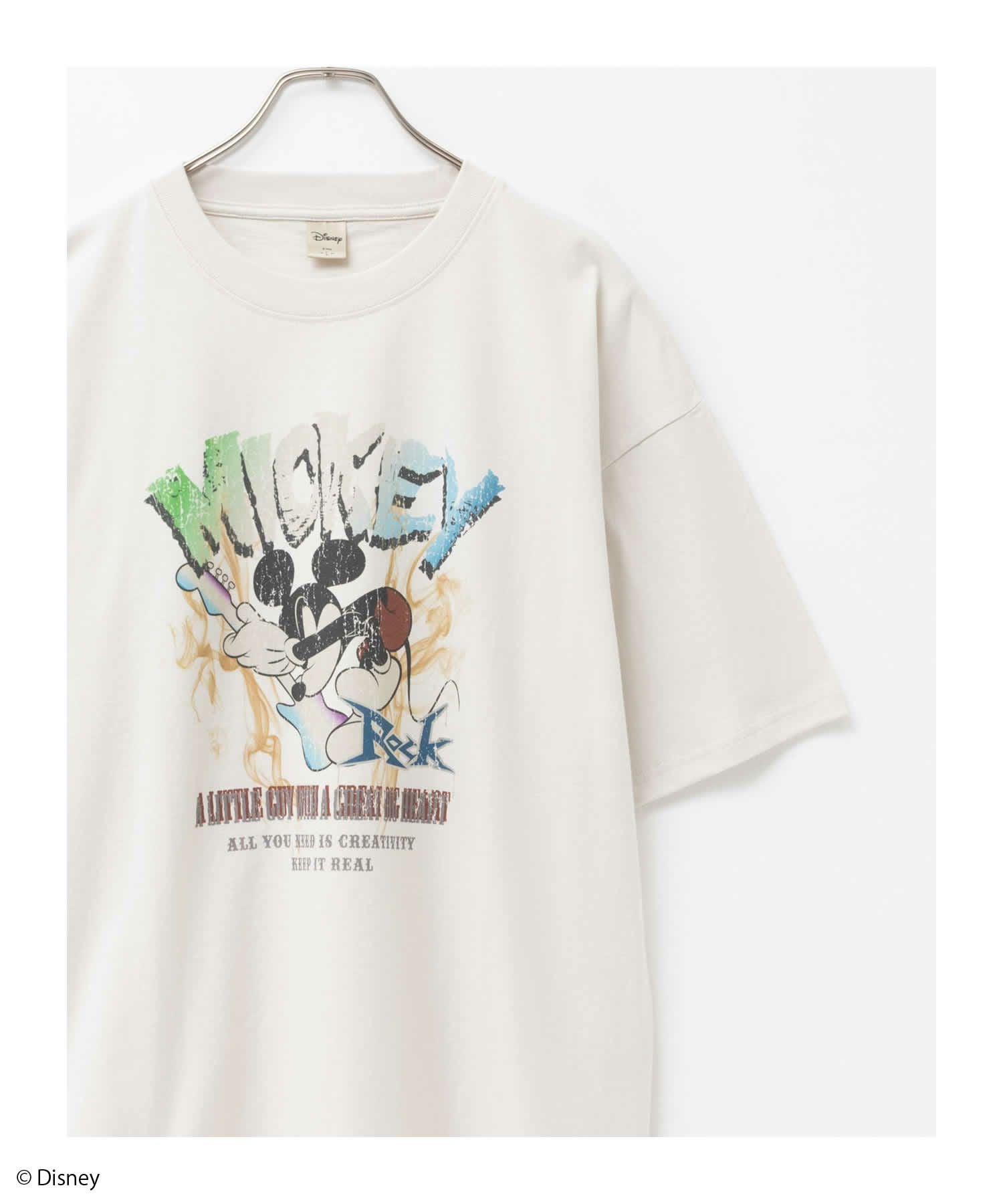 Disney ミッキーマウス / ロックプリントTシャツ メンズ