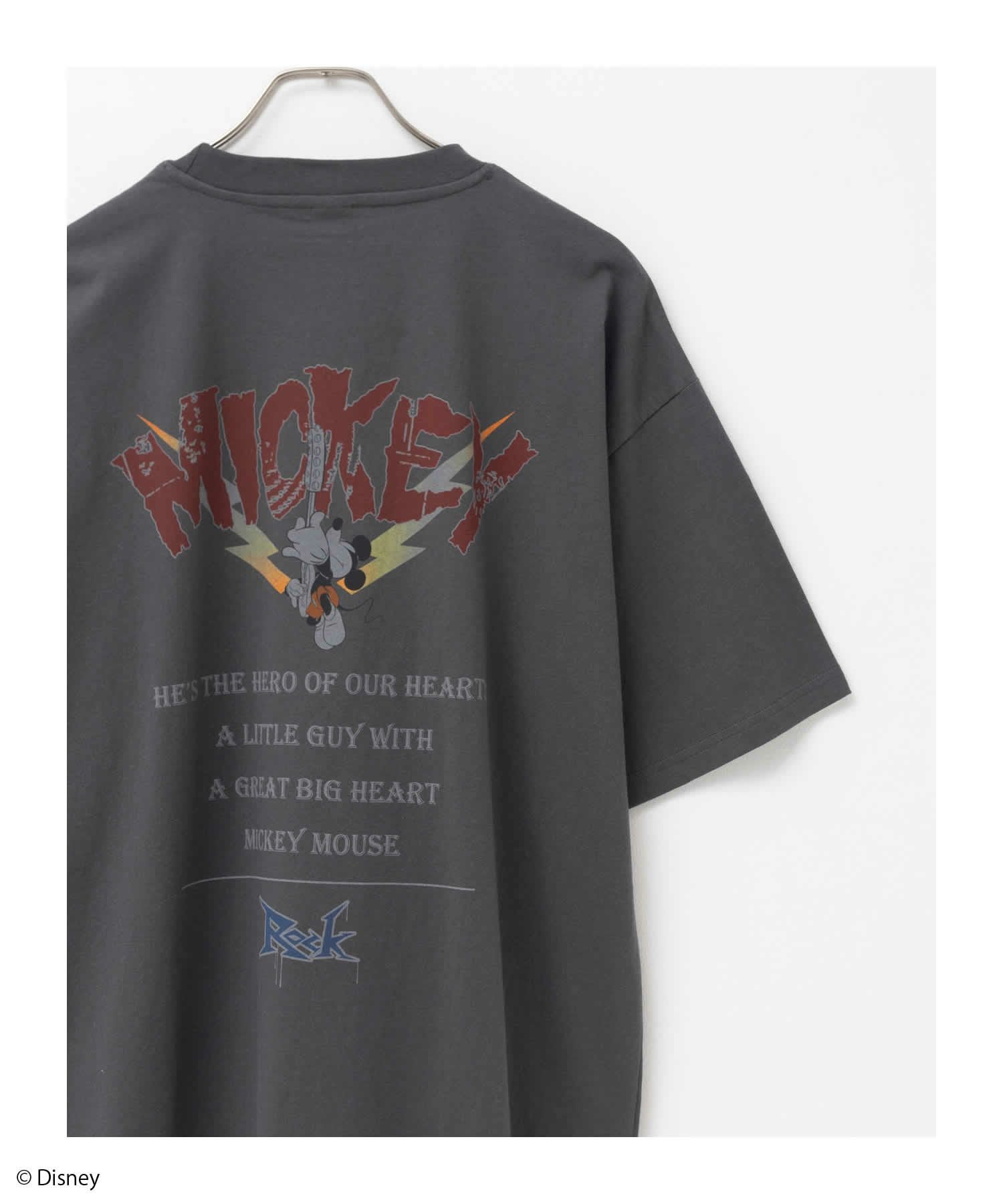 Disney ミッキーマウス / ロックプリントTシャツ メンズ