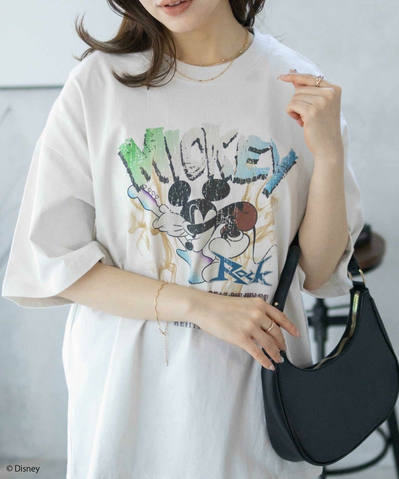 Disney ミッキーマウス / ロックプリントTシャツ メンズ メール便 対応商品商品画像-7