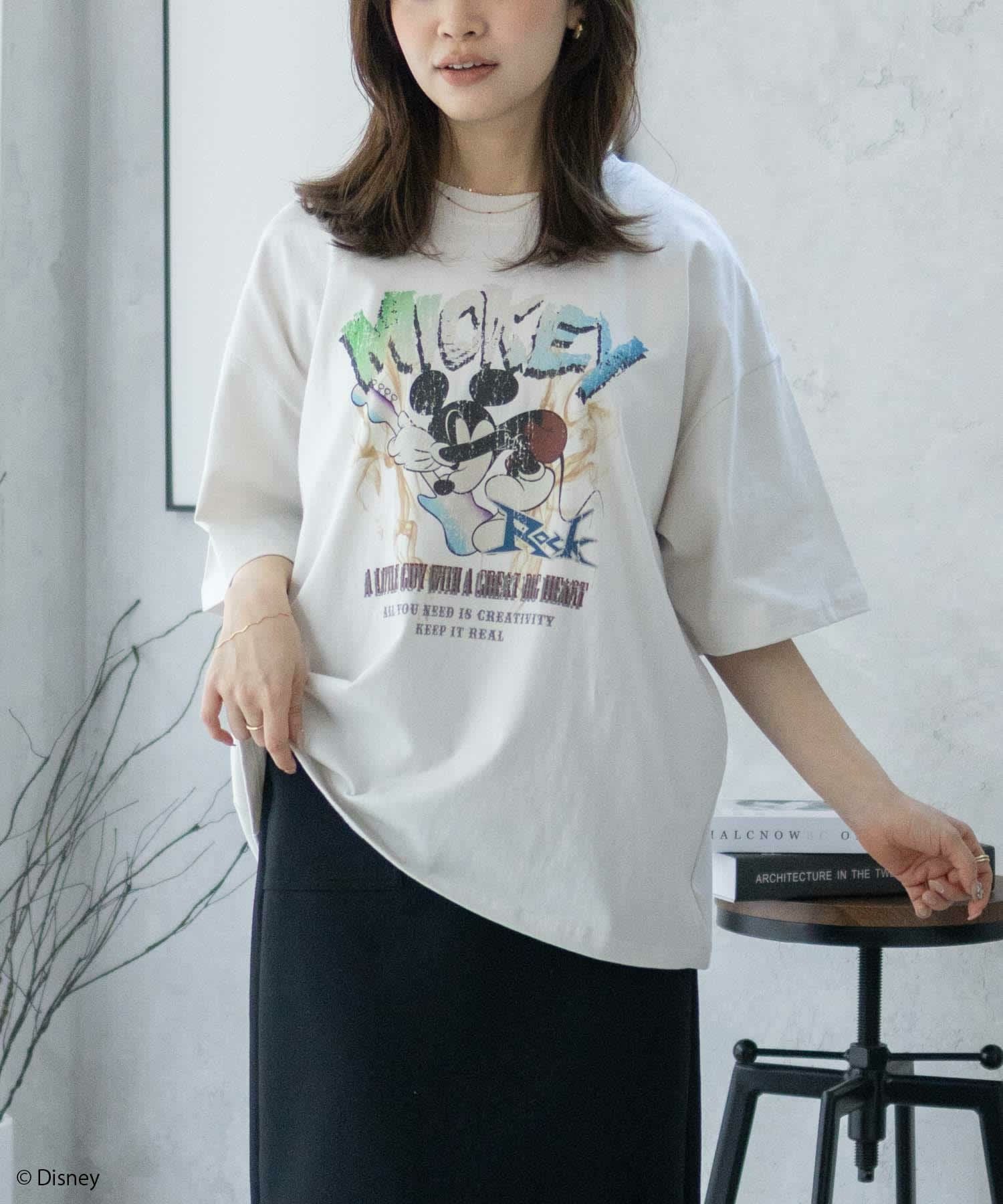 Disney ミッキーマウス / ロックプリントTシャツ メンズ Disney ミッキーマウス / ロックプリントTシャツ メンズ