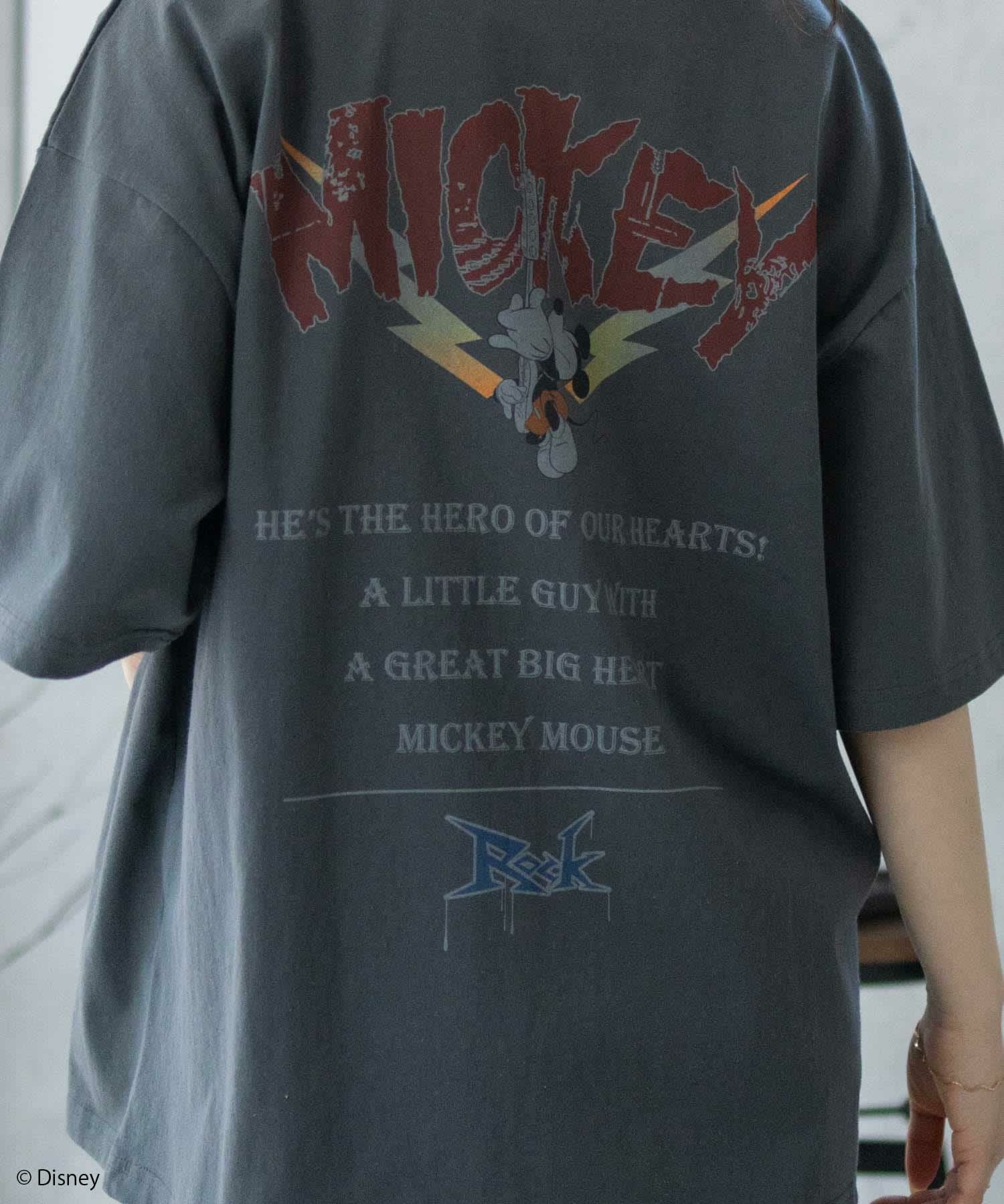 Disney ミッキーマウス / ロックプリントTシャツ メンズ