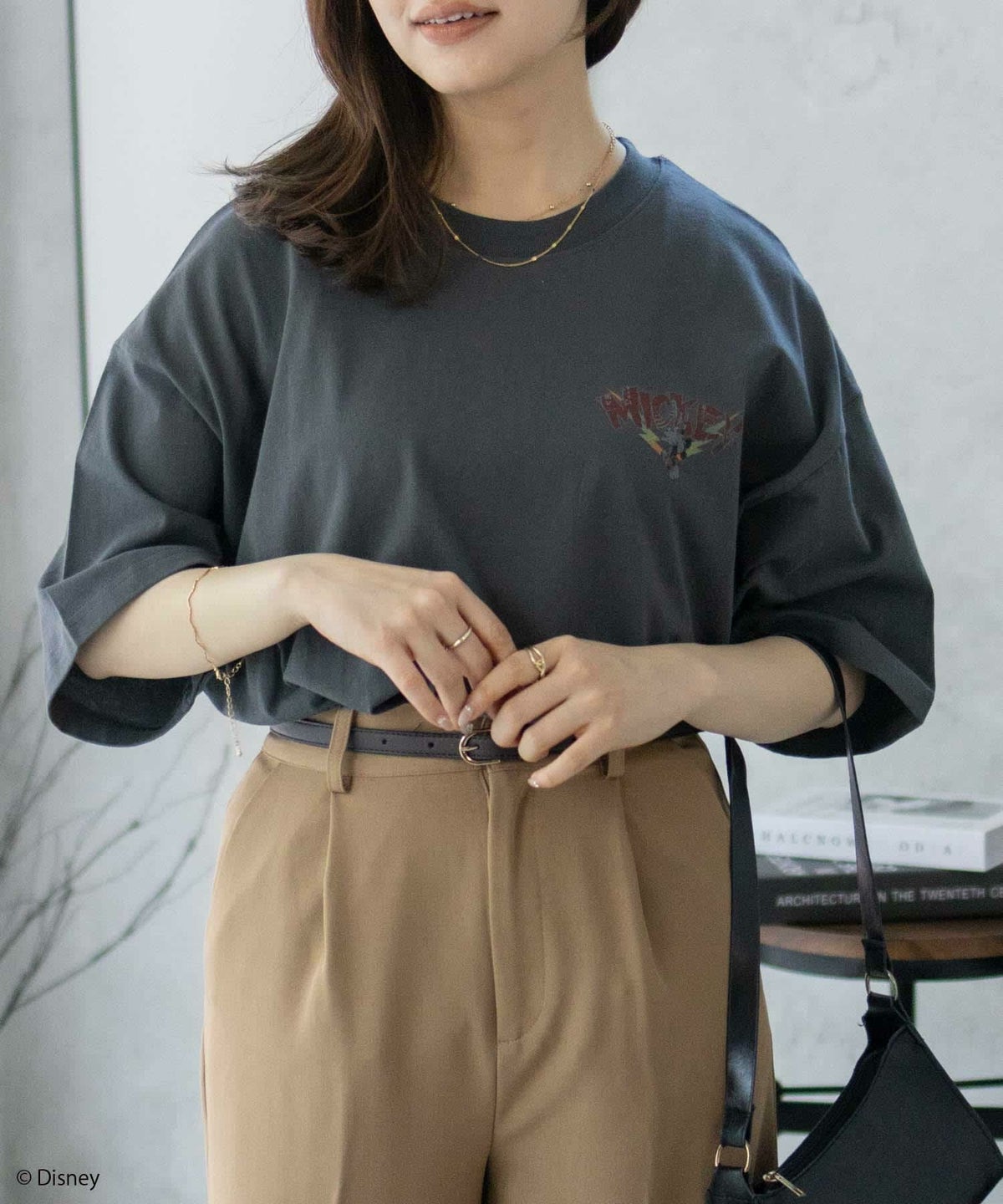 Disney ミッキーマウス / ロックプリントTシャツ メンズ ネコポス 対応商品