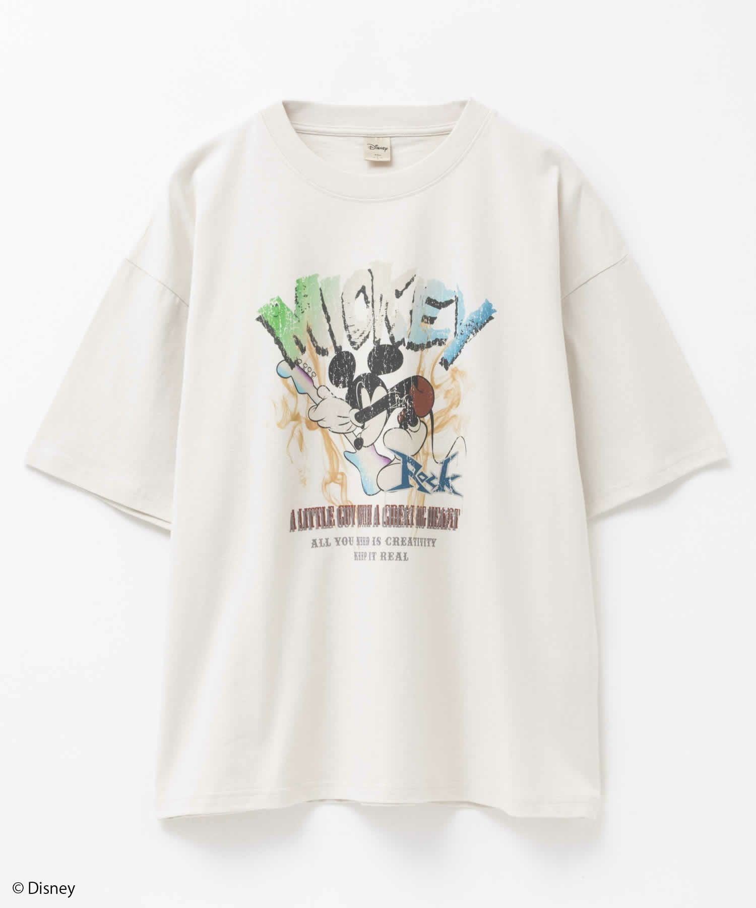 Disney ミッキーマウス / ロックプリントTシャツ メンズ