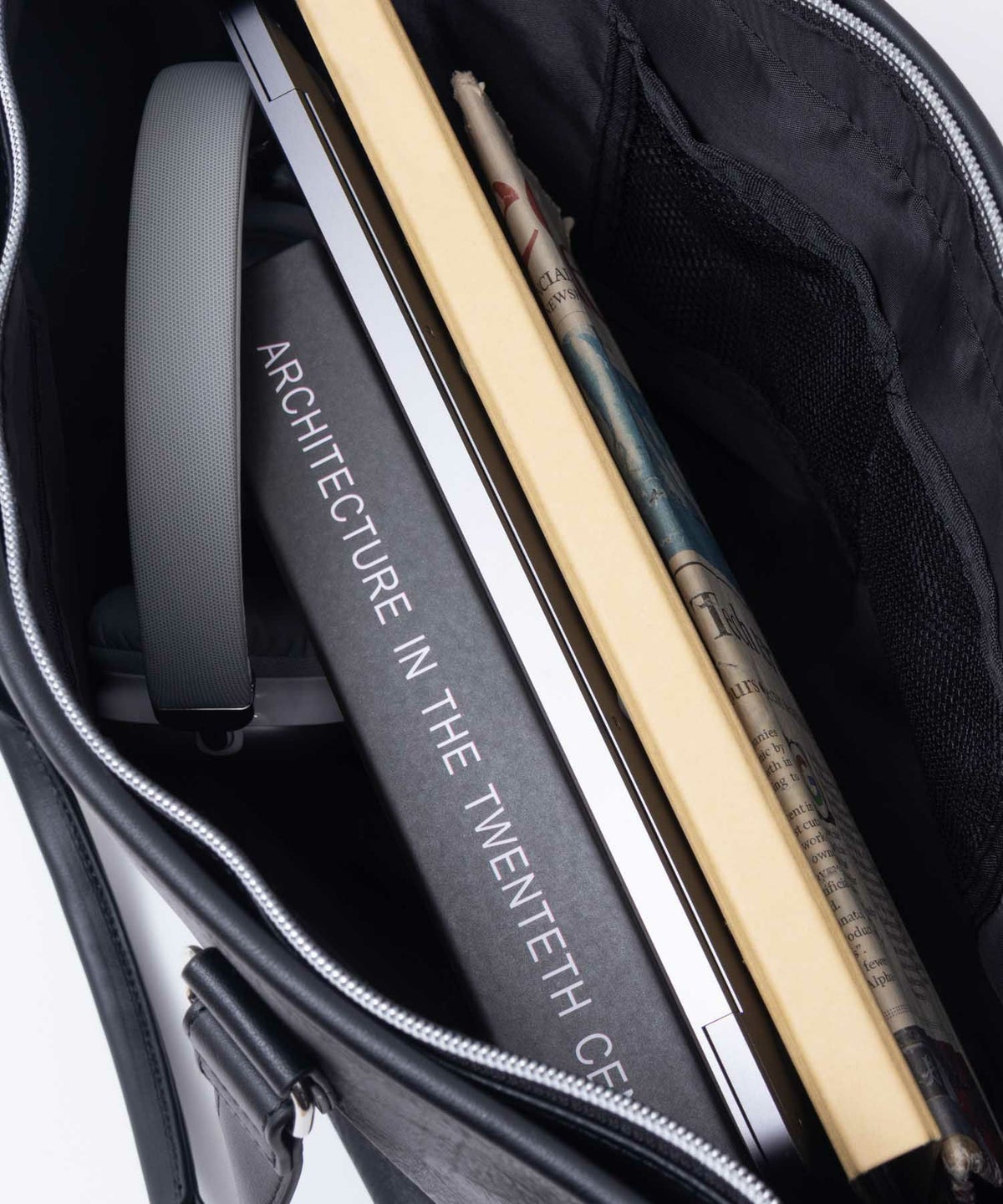 NAVY ポリデニム・合皮切替トートバッグ