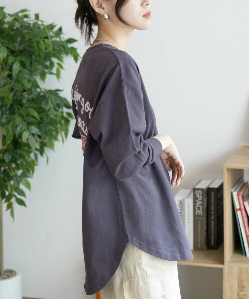 UNDERWRAPS 刺繍ラウンド長袖Tシャツ レディース メール便 対応商品商品画像-8