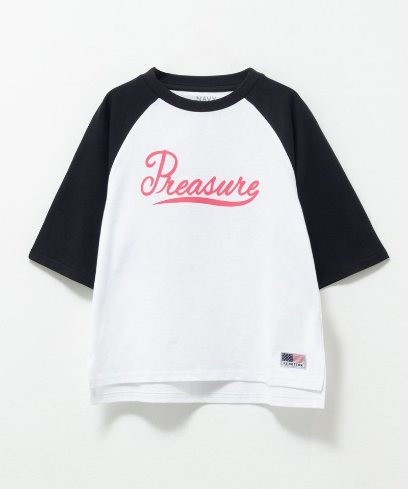 NAVY ルーズシルエットラグラン配色Tシャツ キッズ メール便 対応商品商品画像-2