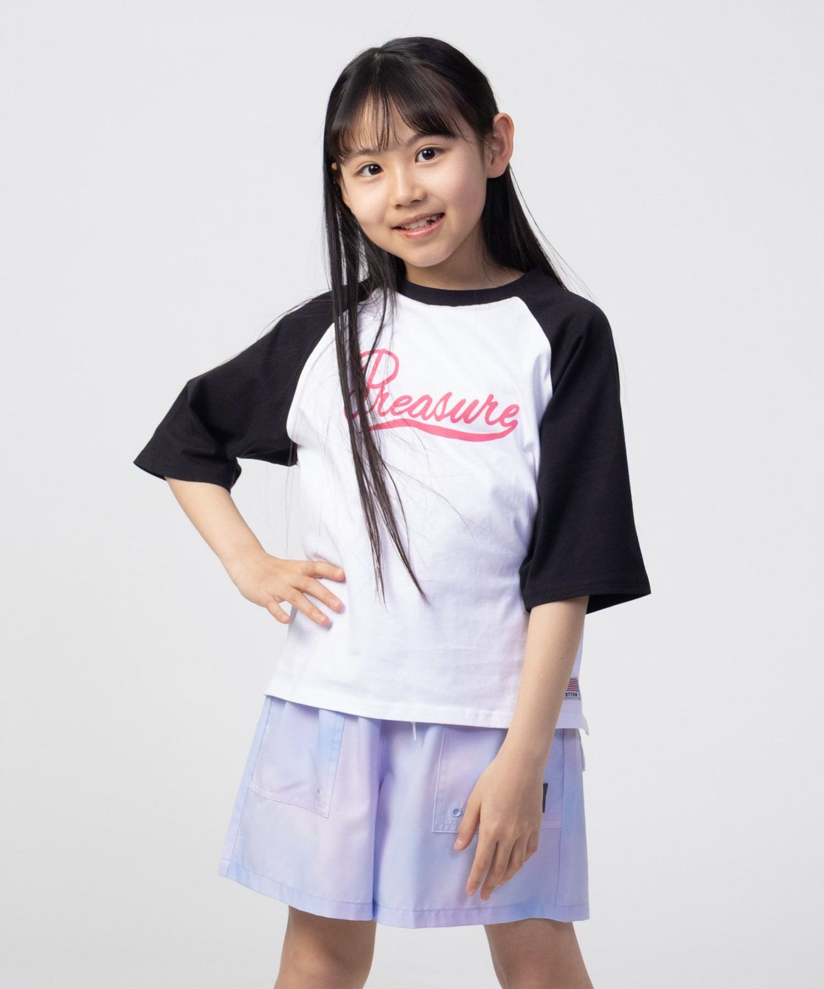 NAVY ルーズシルエットラグラン配色Tシャツ キッズ ネコポス 対応商品