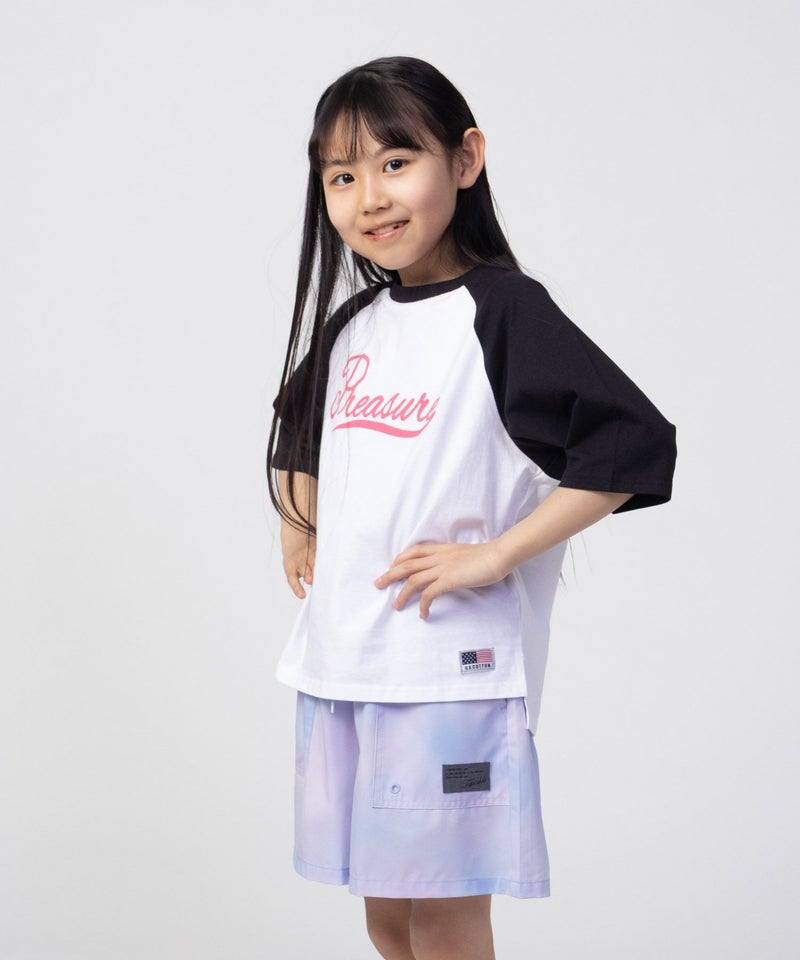 NAVY ルーズシルエットラグラン配色Tシャツ キッズ メール便 対応商品商品画像-12